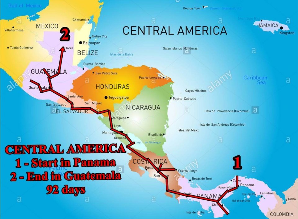central america travel itinerary 2 months